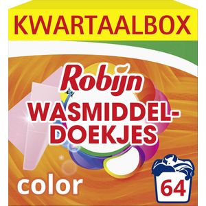 Robijn Classics Color Wasmiddeldoekjes - 4 x 16 wasstrips - Voordeelverpakking
