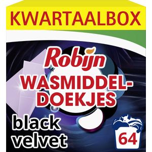 Robijn - Classics Black Velvet - Wasmiddeldoekjes - Zwart - 100% Plasticvrij