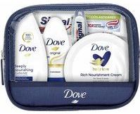 Dove Mini-reis-toilettas voor dames, bevat douchegel 55 ml + anti-transpirant roll-on 50 ml + intensief crèmeglas 75 ml + tandpastasignaal 16 ml + signaal tandenborstel