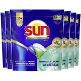 6x Sun Brilliant Shine+ All-in 1 Vaatwascapsules 34 stuks