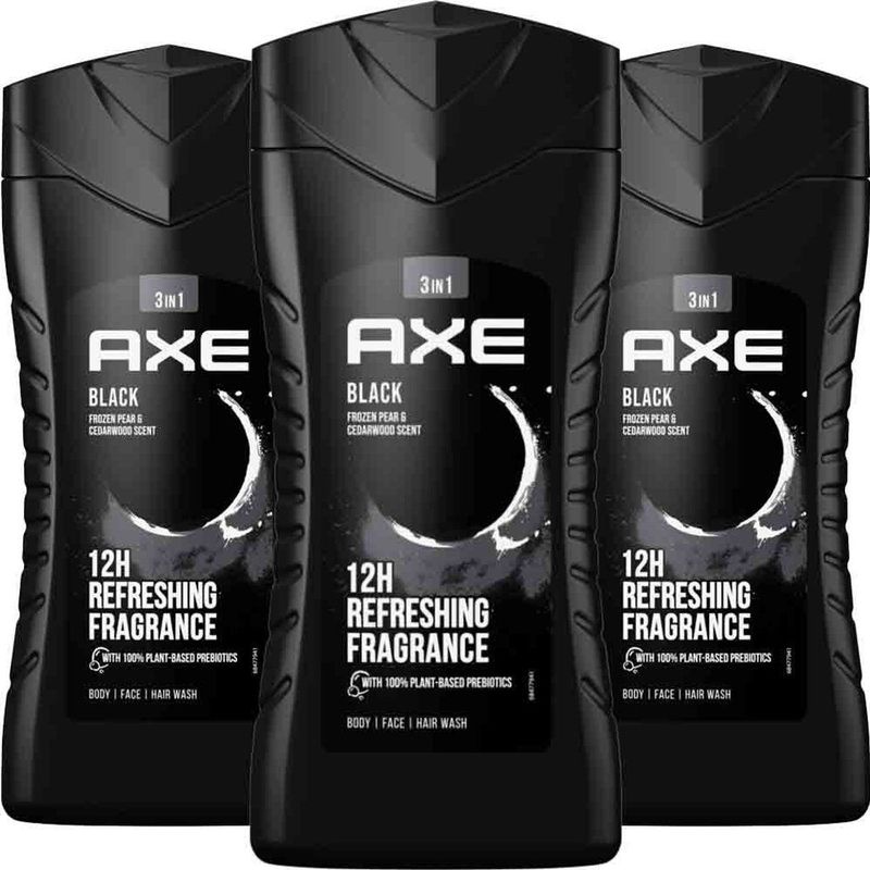 AXE - Black - 3-in-1 Douchegel - 3 x 250 ml - Voordeelverpakking