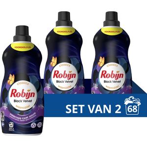 Robijn Klein & Krachtig Classics Vloeibaar Wasmiddel Black Velvet met Care Serum 2 x 34 wasbeurten
