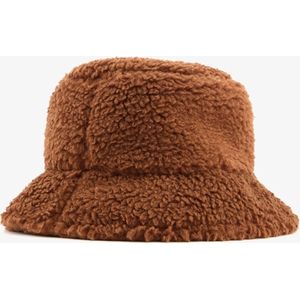 Scapino dames teddy bucket hat - Bruin