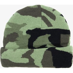 Jongens muts met camouflage print - Groen - 100% Acryl - Extra zacht