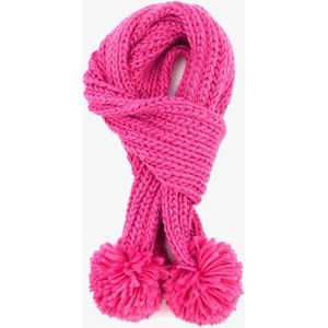 Meisjes sjaal met pompons - Roze - 100% Acryl - Extra zacht
