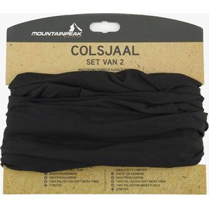 Mountain Peak multifunctionele colsjaal 2-pack - Zwart