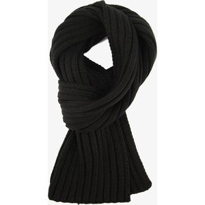 Gebreide heren sjaal zwart - 100% Acryl - Extra zacht