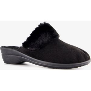 Thu!s dames pantoffels met imitatiebont zwart - Maat 37 - Sloffen