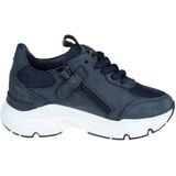 HIP Shoe Style - Sneakers - Blauw - Nubuckleer en Leer - Rits- en Vetersluiting