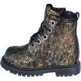 Pinocchio - Bikerboot - Zwart/Bronze - Leer - Rubberen Zool