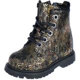 Pinocchio - Bikerboot - Zwart/Bronze - Leer - Rubberen Zool