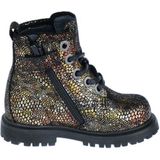 Pinocchio - Bikerboot - Zwart/Bronze - Leer - Rubberen Zool