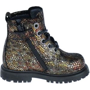 Pinocchio - Bikerboot - Zwart/Bronze - Leer - Rubberen Zool