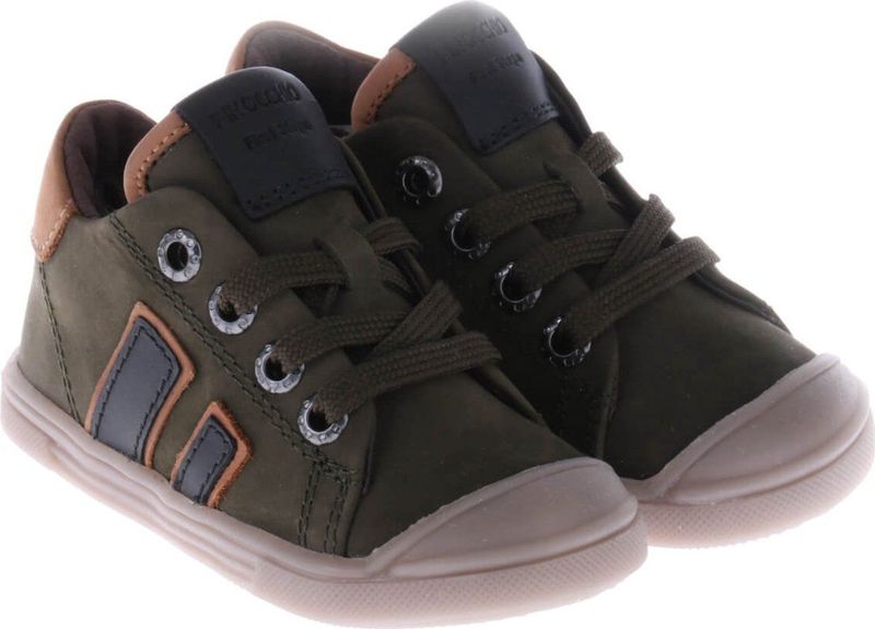 Pinocchio - First Step - Lage Jongens Sneaker - Groen - Nubuck Leer