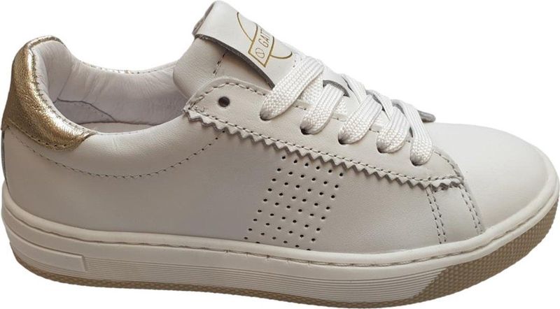 Gattino - Lage Sneaker - Off White - Leder - Veters en Rits
