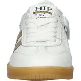 HIP - Meisjes Sneaker - Wit - Retro-Look - Leer met Metallic Details