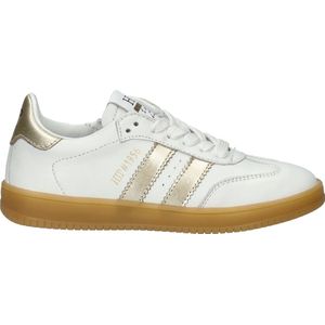 HIP - Meisjes Sneaker - Wit - Retro-Look - Leer met Metallic Details