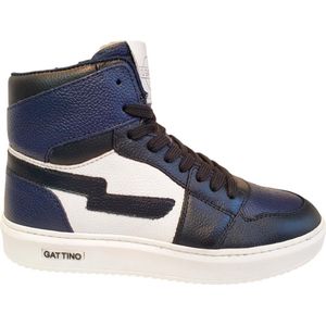 Gattino - G2665 - Halfhoge Schoen - Zwart/Blauw/Wit - Leder