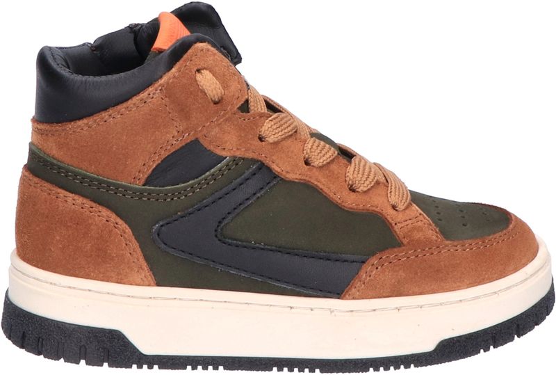 Pinocchio - P1197 - Hoge Sneaker - Mid Brown Combi - Suede en Nubuck