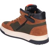 Hip - H1197 - Hoge Sneaker - Mid Brown Combi - Suede Leer Nubuck