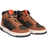 Hip - H1197 - Hoge Sneaker - Mid Brown Combi - Suede Leer Nubuck