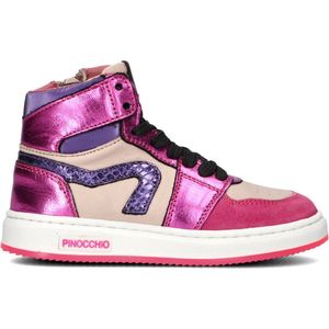 Pinocchio - P1765 - Sneakers - Paars - Leren Buitenkant