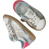 Pinocchio - Sneakers - Metallic Zilver - Leer - Neon Accenten