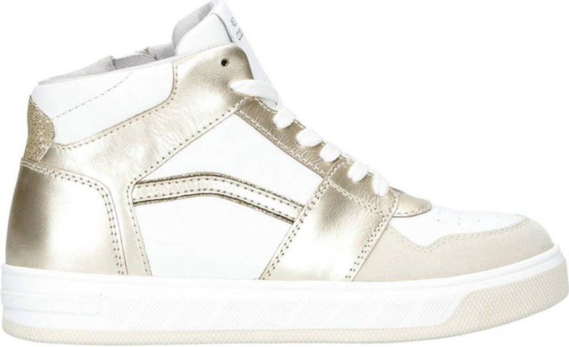 Red Code - Leren Sneakers - Wit/Goud - Rits- en Vetersluiting