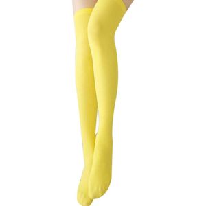 Overknee sokken - Overknee kousen - Kniekousen - Geel - Lange kousen - 54CM - Kousen - Kniesokken