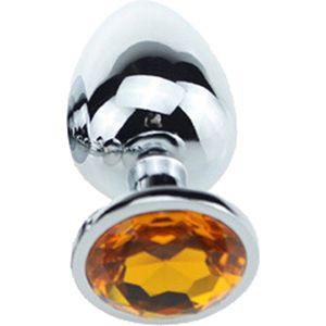 Buttplug - Butt plug - Anaal - Erotiek - Diamant - Oranje - Buttbling - 28MM - Metaal