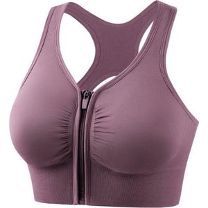Sportbeha met voorsluiting - Pastel Paars - Large - Let op! Valt klein, bestel minimaal een maat groter.