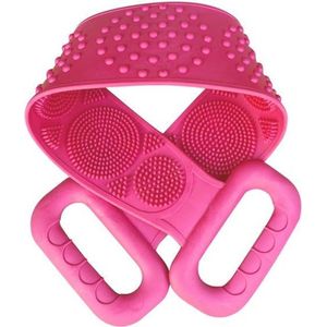 New Age Devi - omgeven Verwen jezelf met onze Rug schrubber - Doucheborstel - Lange Lichaamsborstel - Dubbelzijdig design - Rugborstel - Silicone - Krabber - Douche - Bad - Massage borstel - Bath towel - Back scrubber - roze