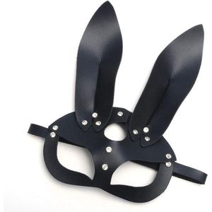 Luxe Cosplay Masker - Zwart - PU Leer - Konijn - Sexy - Masquerade