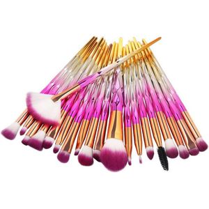 20Stuks Diamond Make-Up Kwasten Set Roze Poeder Foundation Blush Mengen Oogschaduw Lip Cosmetische Beauty - Make Up Borstel - Penseel - oogschaduw - highlighter - brushes - makeup - kwastenset - Maskerkwast