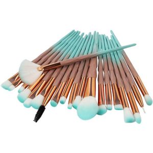 20Stuks Diamond Make-Up Kwasten Set Cyaan Poeder Foundation Blush Mengen Oogschaduw Lip Cosmetische Beauty - Make Up Borstel - Penseel - oogschaduw - highlighter - brushes - makeup - kwastenset - Maskerkwast