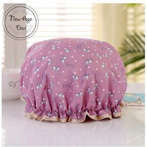 New Age Devi - Dikke 1 Stuks Douche muts - Shower Cap - Purple Bow -  Paars - Waterdicht - BadMuts - Dubbele Laag - Haar Cover - Haar Bedekking - Vrouwen DoucheCap - Badkamer Accesoire