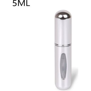 Parfum Flesje - Hervulbaar - Handig Navulbaar parfumflesje - 5 ML - Parfumverstuiver Handtas - Mini parfumflesje - Festival - Zilver