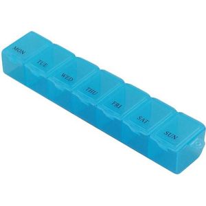 2 x Pillendoos 7 dagen - pillendoosjes 7 dagen - soorteer medicijnen doosje - Blauw - pillendoos
