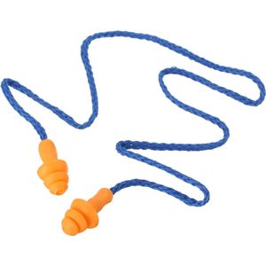 Herbruikbare - Oordoppen - Met koord - Blauw - Geel - Geluidsdemping - Gehoorbescherming - Klussen