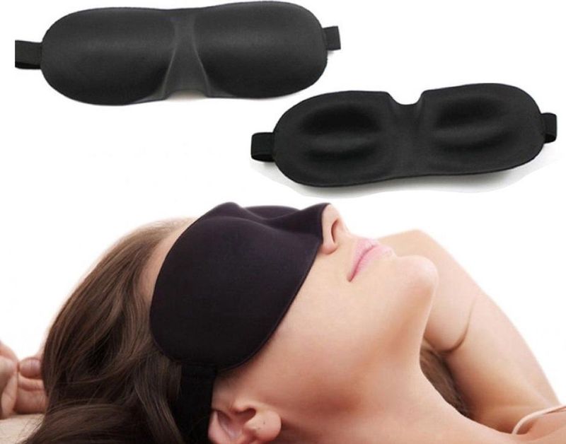 New Age - Devi Luxe 3D - Slaapmasker - Zwart - Fluweel en Zijde