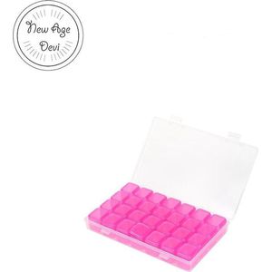 Diamond Painting Sorteerdoos - Diamond Painting box - Donker roze box - Sorteerdoos - Vakjesdoos - 28 Vakjes