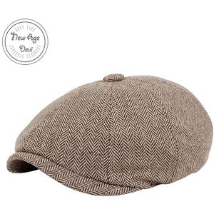 Flat cap - Heren pet - cap - Coffee - One size - Flatcap