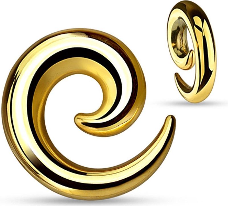 8 mm taper spiraal gold plated