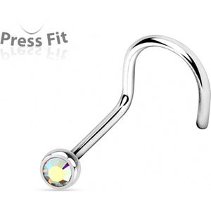 Neuspiercing bocht steen multi kleur