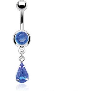Navelpiercing hanger druppel blauw