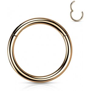 Piercing titanium ring gold plated rose kleur 1.2x10