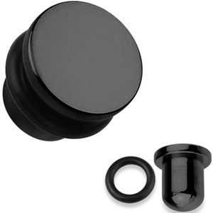 2.4 mm Single flared plug zwart