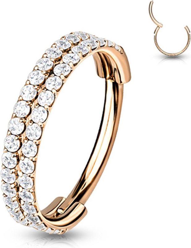 Piercing - CNC Double Lined Steentjes - Chirurgisch Staal - 1.2 mm Draaddikte - PVD Coating