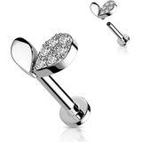 Piercing sprout heart top wit 8mm