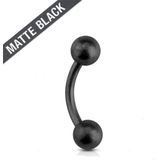 Piercing zwart mat 1.2x6mm